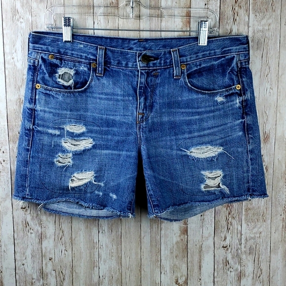 J. Crew Pants - J.Crew Patch Distressed Denim Shorts Sz 28